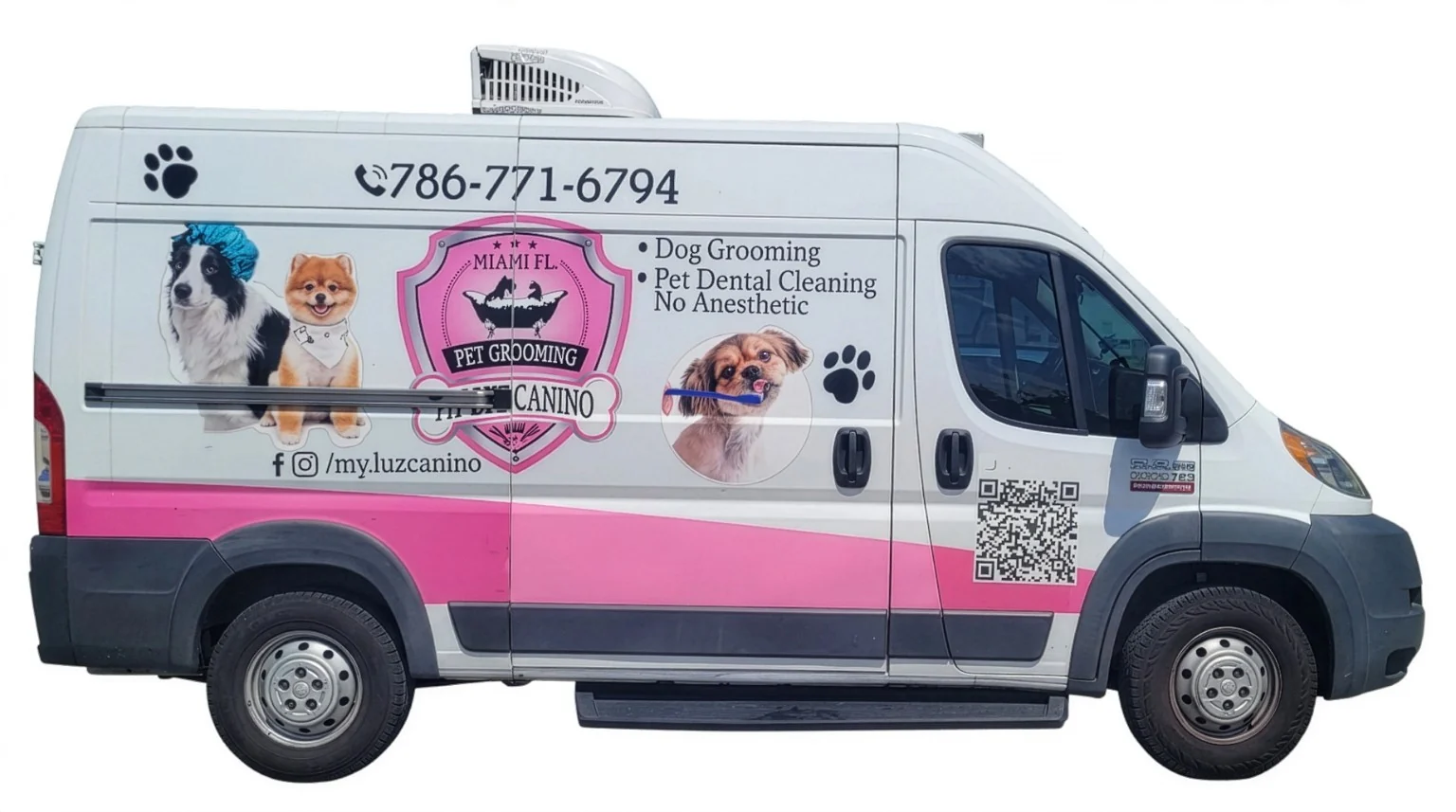 My Luz Canino mobile grooming van in Miami